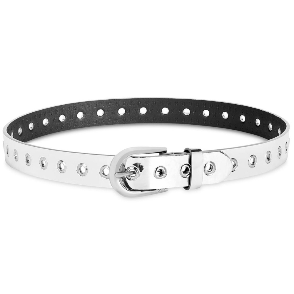 3 for $20 DKNY Silver Spazzolato Grommeted Belt